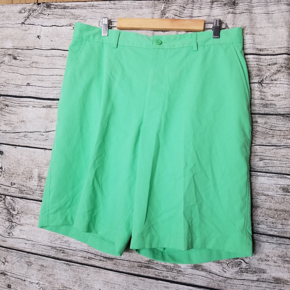 Bolle Mens Size 36 Inseam 9.5" Golf Tech Quick Dry Bright Green Shorts.Waist a